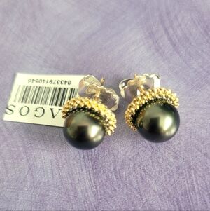 LAGOS Luna Black Tahitian Pearl Lux Stud Earrings $1,450.00